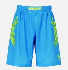 NWOT Uhlsport Anatomic Endurance Goalkeeper Shorts NO PADDING Cyan/Neon  $45 L