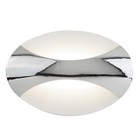 LED Oval Polished Chrome Wall Fitting Bracket Light Sand White Acrylic Diffuser