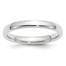 10k White Gold 3mm Wedding Band Ring Gift for Men Size 13.5
