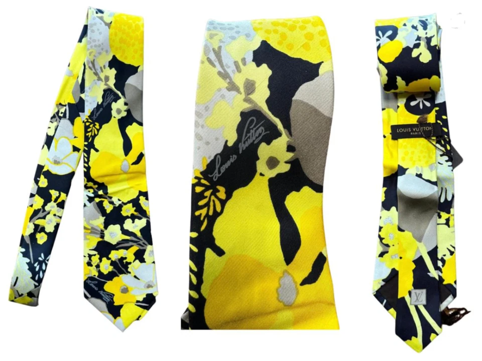 LOUIS VUITTON CLASSIC TIE KRAWATTE SILK RARE RETRO SEIDE MADE IN ITALY NEW - Bild 4 von 4