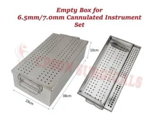 Empty Box for 6.5mm/7.0mm Cannulated Screw Instrument Case Box Stainless Steel