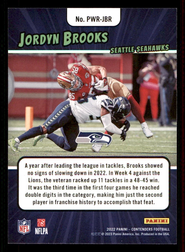 2022 Panini Contenders Power Players #14 Jordyn Brooks - Image 2 of 2
