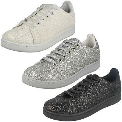 Donna F80268 Brillantini Lacci Scarpe Da Ginnastica Da Spot On £ 16.99 |  eBay