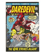 Daredevil #86 Marvel 1972 Piatto stretto e lucido Bellezza! Il bue colpisce ancora!