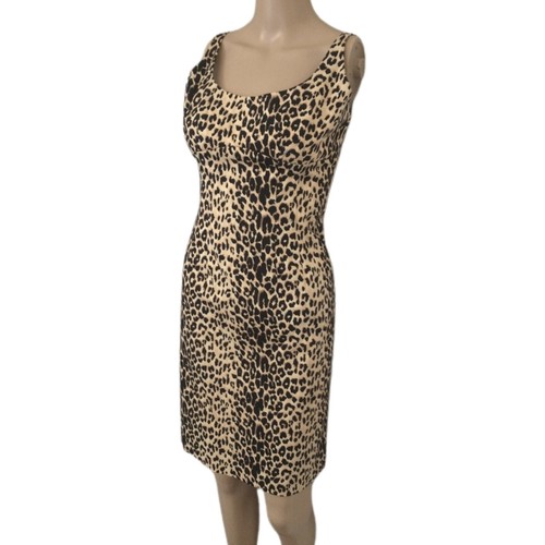 Y2K Animal Print Bodycon Dress M Mob Wife Sexy Stretch Rocker Vtg 90s Forever 21 - Picture 15 of 19