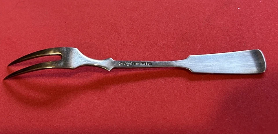 Sterling Silver Finland Snail Fork 2-Tine Fiddle & Shell Design- 4 5/8" 10g VNTG - Image 2 of 4