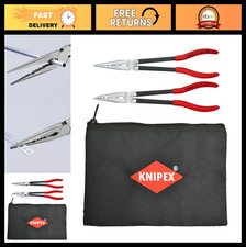 11" Extra Long Needle Nose Pliers Set with Keeper Pouch - Precision Tools for DI