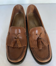 Bass Weejuns Wms Shoes 6M Tan Brown Leather Tassle Marietta Loafer Flat Slip On