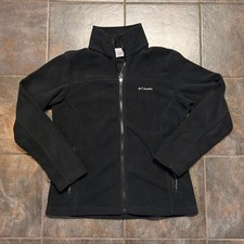 Columbia Women's Medium Fleece Black Full Zip Jacket Zipped Pockets Large