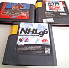 Lot Of 3 Sega Genesis Sports Games World Series Baseball, NHL 96, Bill Wal 26200
