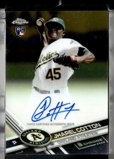 2017 TOPPS CHROME ROOKIE AUTO JHAREL COTTON A'S