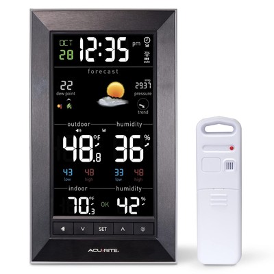 AcuRite Digital Vertical Weather Forecaster with Indoor/Outdoor BLACK 