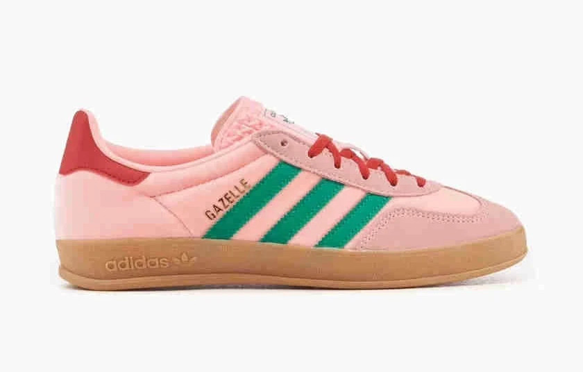 adidas Gazelle Indoor Womens Size 7.5 Glow Pink Court Green Shoes JI2713 NEW