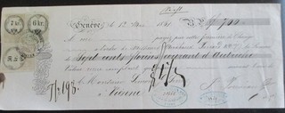 (W2) Wechsel Genève / Genf von 1861 über 700 florins Sina Wien