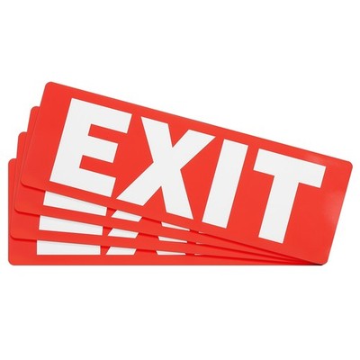 4 Stück Notausgang-Aufkleber selbstklebend, weiß für Exit Signs