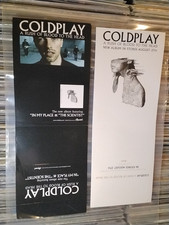 2 COLDPLAY 2000's PROMO FOLDED CARDSTOCK COUNTER DISPLAY Rush & Scientist DATED