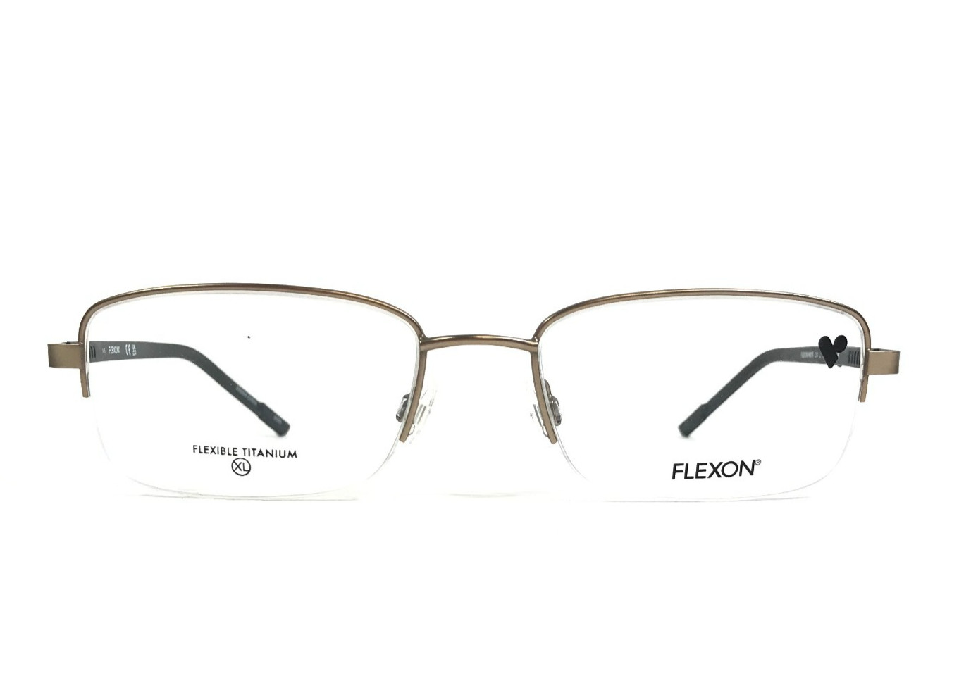 Flexon Eyeglasses Frames H6079 204 Satin Taupe Gold Black Half Rim XL 55-19-145 17790₽
