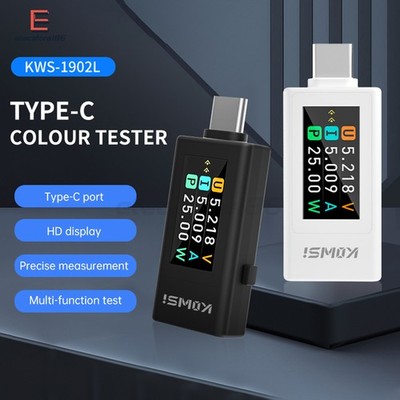 USB Type-C Voltage Current Power Meter KWS-1902L 0.96inch TFT Tester 4-30V 0-8A