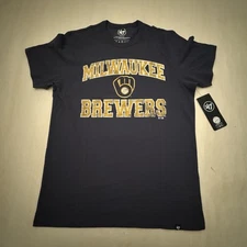 Milwaukee Brewers Mens 47 Brand T Shirt Blue Yellow Size Medium NWT