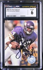 1991 Pro Set Platinum #135 Herschel Walker JSA AU CGC 6