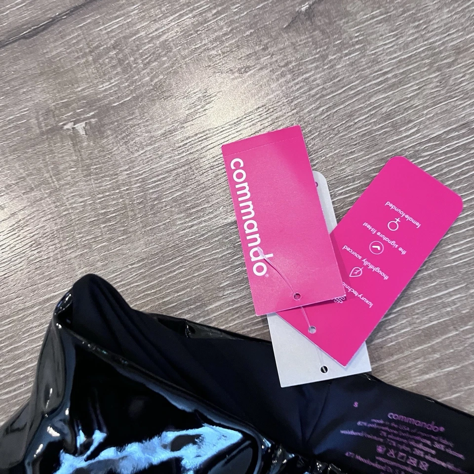 with tags COMMANDO Control Legwear womens size S black Faux Patent Leath G1N - Image 4 of 4