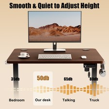 Ergomaker Electric Standing Desk Adjustable Sit Stand Gaming Table 80cm Brown — image 6