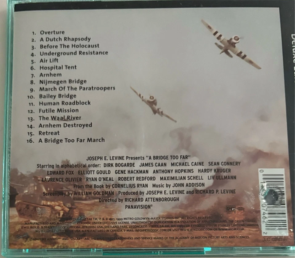 A BRIDGE TOO FAR - Original Soundtrack CD 1999 Rykodisc Promo Exc Cond! OST - Image 2 of 2