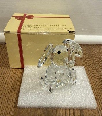 H&D Crystal Cute Elephant Figurine Animal Collectible Cut Glass Ornament, New!