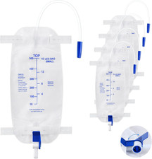 5 Pack Urinary Leg Bags, 12 Tube, Anti-Reflux Valve, Leak-Proof Straps, Comfort