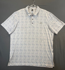 Adidas Golf polo mens size xl white w/ blue strips excellent condition