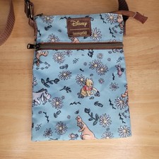 Loungefly Disney Winnie The Pooh Sketch Daisies Blue Passport Crossbody Bag