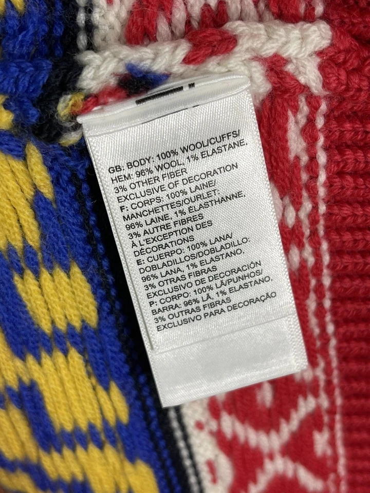 NORTH FACE Men's Brown Label Sweater 100% Wool Geometric Aztec Ski L TNF Vintage - Image 4 of 4