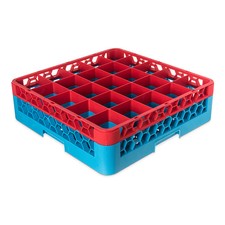 Carlisle RG25-1C410 Red/Blue 25 Cmpt Glass Rack with 1 Extender