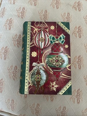 Punch Studio Storage Faux Book Box With Ornaments Design And Magnetic closure.