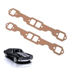 SBC Header Gaskets, Oval Port Copper Header Exhaust Gasket Seals Compatible