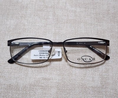 NEW OSCAR DE LA RENTA OSM 826 EYEGLASSES MENS 56-15-140 FULL-RIM GRAY 015 METAL