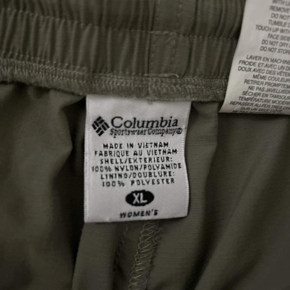 Columbia Womens Convertible Pants Green Pockets Flat Front UPF 30 size XL  - Image 4 of 4