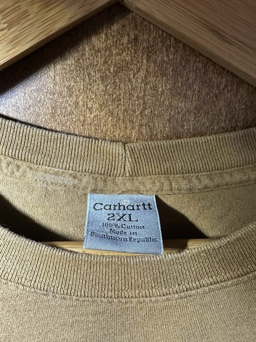 Carhartt Langarmshirt 2XL hellbraun Workwear Logo Distressed Faded Grunge - Bild 4 von 6