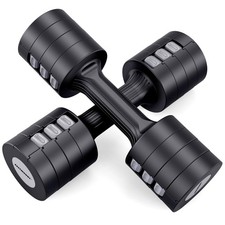 Adjustable Dumbbells 5 lb Dumbbells Set of 2 / Pair 10 lb Total Free Weights ...
