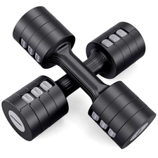 Adjustable Dumbbells 5 lb Dumbbells Set of 2 / Pair 10 lb Total Free Weights ...