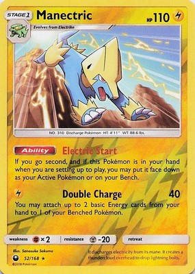Manectric - Pokemon Reverse Holo Rare 2018 Celestial Storm 52/168 NM