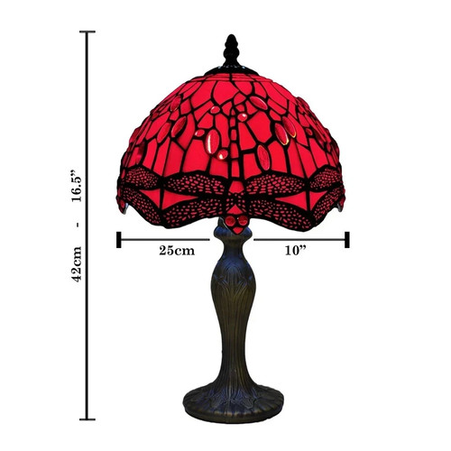 Tiffany Stil Tischlampe Handarbeit Kunst Buntglas Nachttischlampen Schreibtischleuchte - Bild 55 von 128