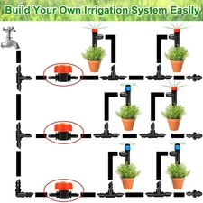 30Pcs Drip Irrigation 1/4 inch Barbed Valve, Drip Line Parts 1/4" Shut Off Va...