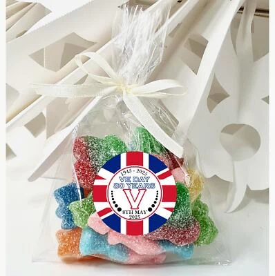 TREASURED FOREVER Personalised VE Day Vegan Sweet Bags | Party Favours | Street Party Celebration
