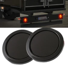 2pcs Red 4 inch Round 12 LED Trailer Tail Lights Truck Stop Brake Lamp w/Grommet