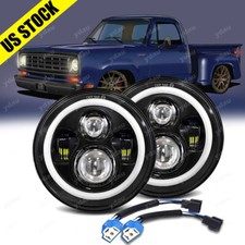Halo 7 Led Headlights For Dodge Dart 1964-76 D100 D200 W100w W200 Pickup