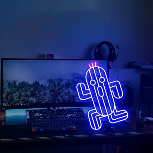 Cactuar Neon Sign Cactuar Final Fantasy Wall Decor Cactuar Light Game Room Decor - Picture 3 of 13