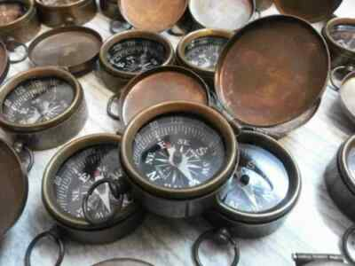 #ad Compass Antique Brass Lot Of 20 Vintage Nautical Lid Compass 35 mm Working Gifts $71.76