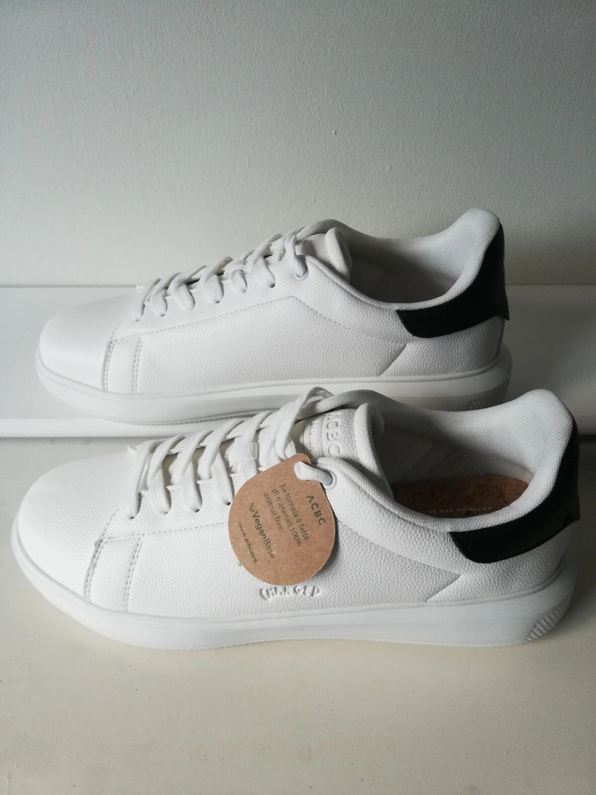 ACBC Men Sneakers Biomilano White/Black Polyester Recycled, SHMI ECO. UK:11 EU45