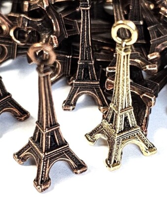 3 Pcs. Eiffel Tower Charms Pendants Cast Fine Pewter